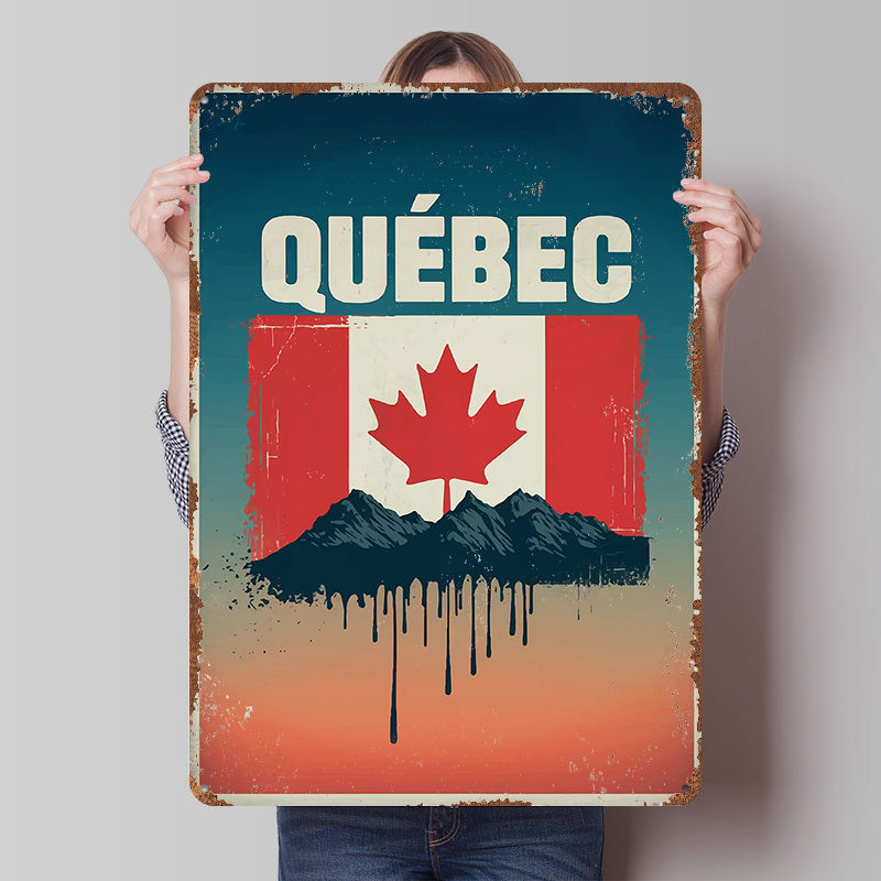 Retro Gaming Quebec - ملصق سياحي لمقاطعة كيبيك مطبوع حسب