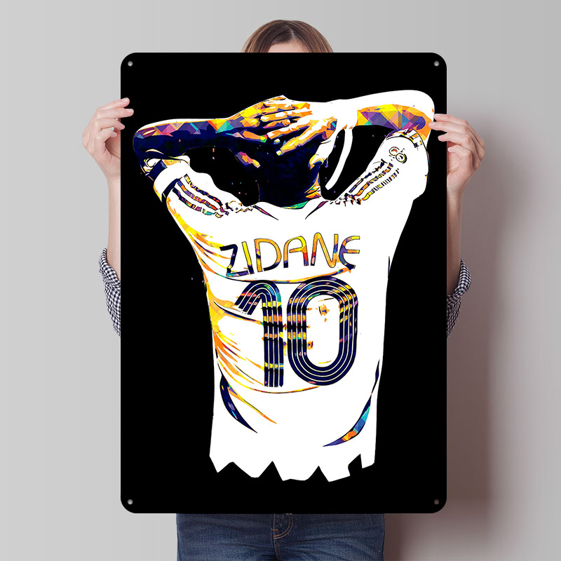 Retro Gaming Jersey - لوحة معدنية مخصصة بتصميم قميص زيدان