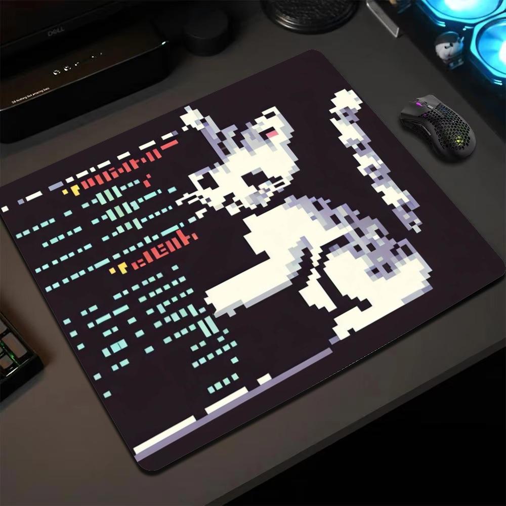 Retro Gaming Mini Pc - لوحة ماوس صغيرة بتصميم قطة بكسل،