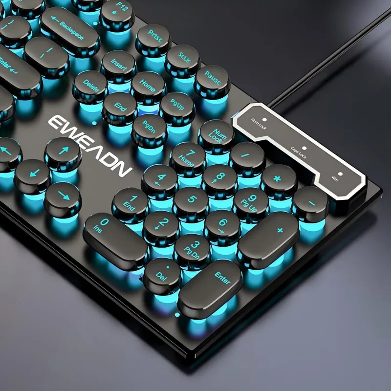 Retro Gaming Keyboard And Mouse - مجموعة لوحة مفاتيح وماوس بتصميم ريترو