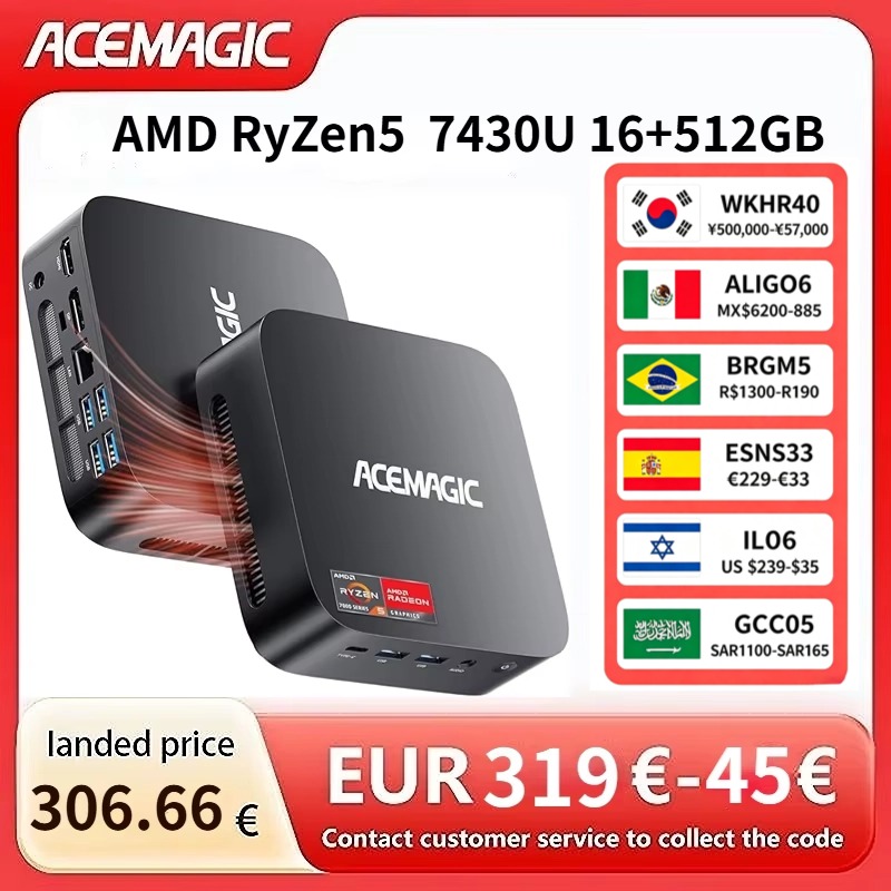 Retro Gaming Mini Pc - جهاز كمبيوتر صغير ACEMAGIC AMD Ryzen