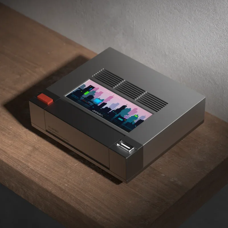 Retro Gaming Mini Pc - جهاز كمبيوتر مصغر، بشاشة لمسية ثلاثية،