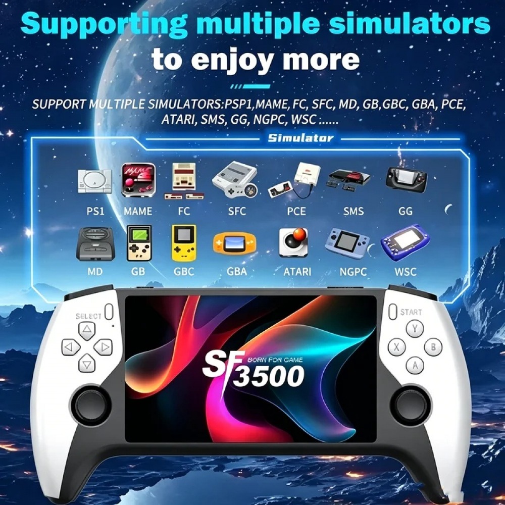 Retro Gaming Nostalgia - جهاز ألعاب محمول SF3500 بشاشة 5